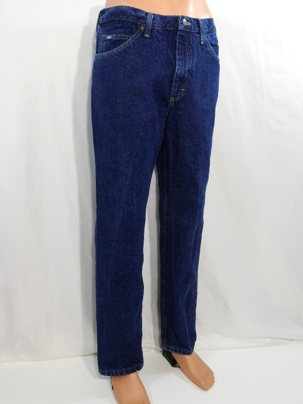 Lee Mens 36x32 (34x30) 100% Cotton Jeans Dark Denim Regular Fit Straight Leg